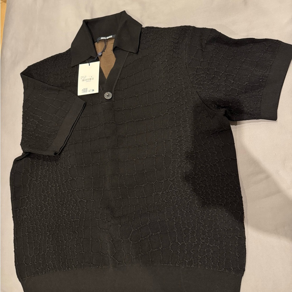 Jacquemus Black Textured Men's Shirt